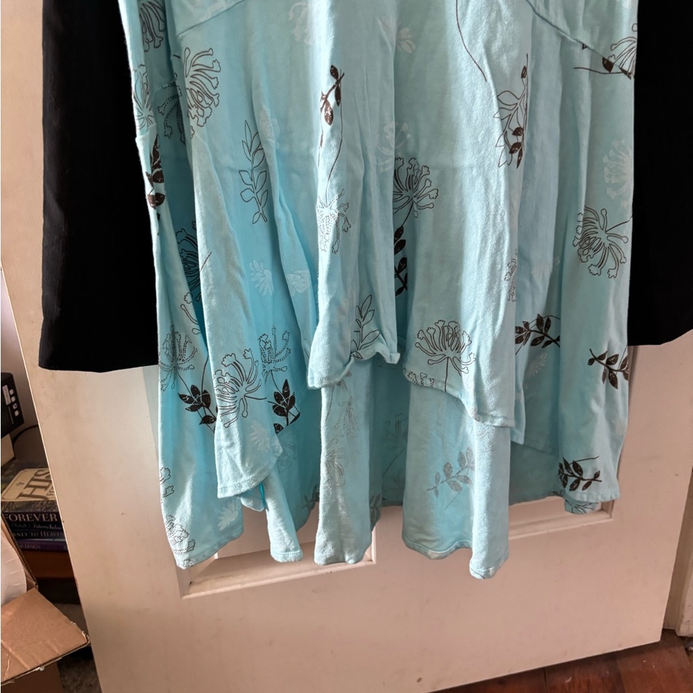 Women’s cotton high-low blue floral dress size large - Picture 7 of 10